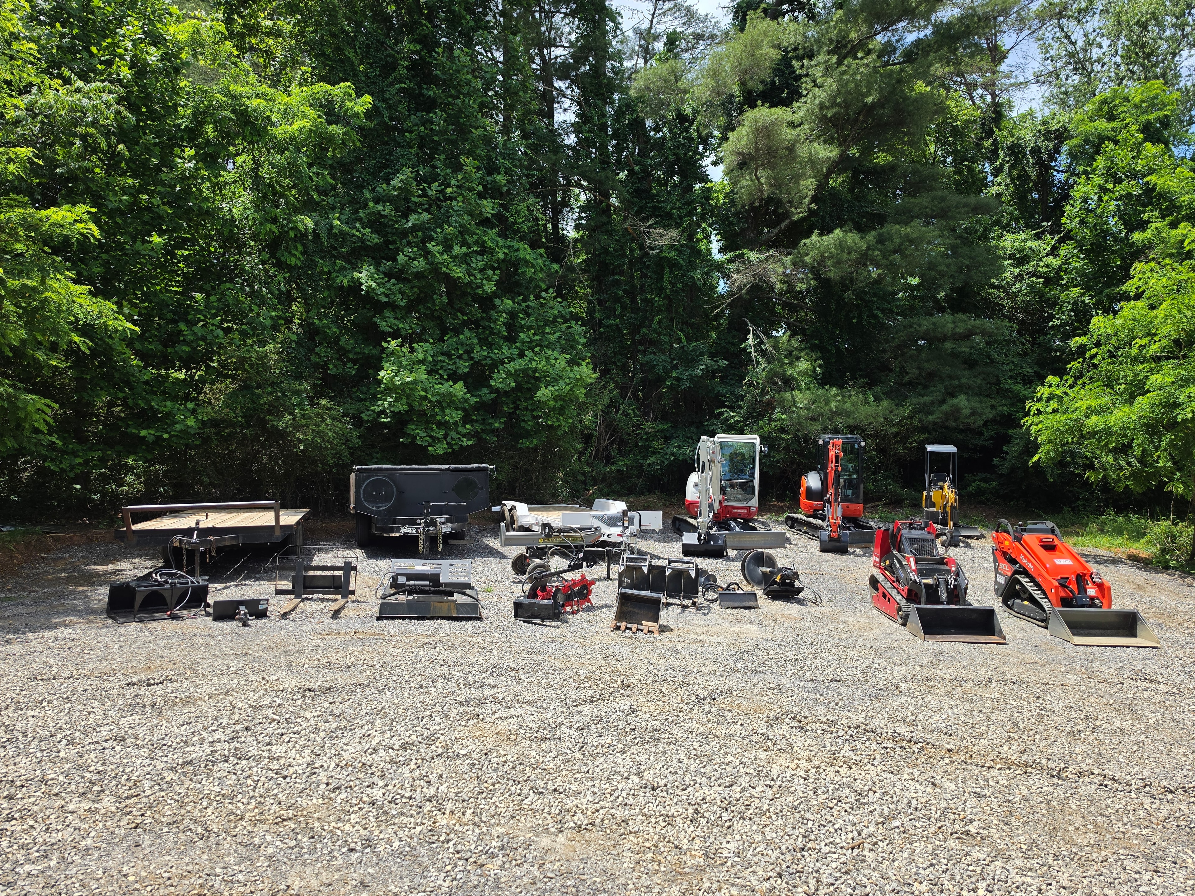 Sexton Equipment Rental fleet — mini excavators and skid steers